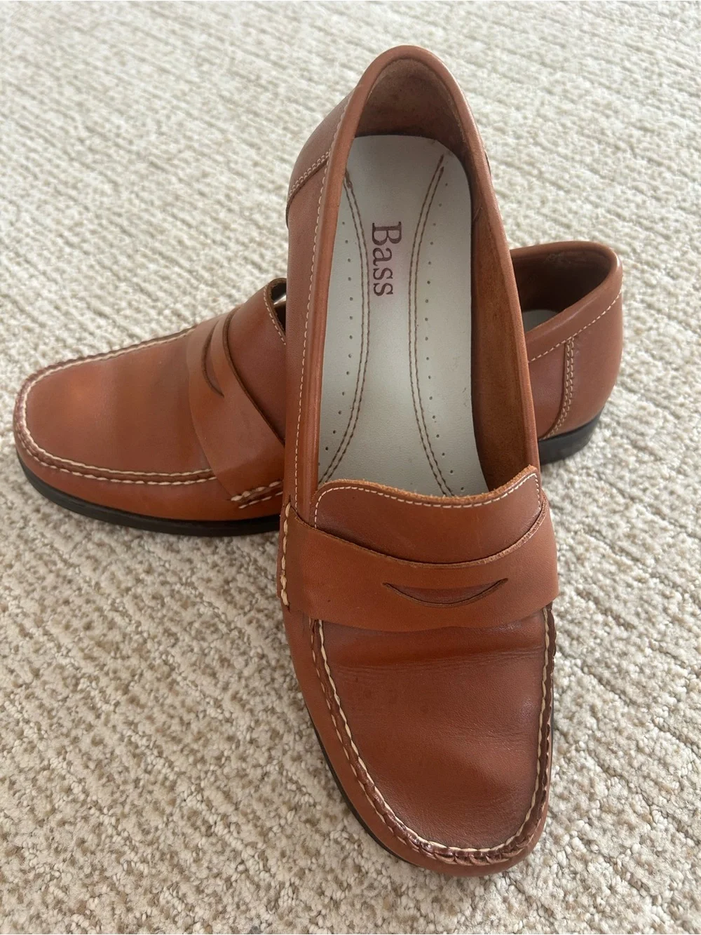 Bass Women’s Courtney Penny Loafers in Cognac Brown 7.5 W